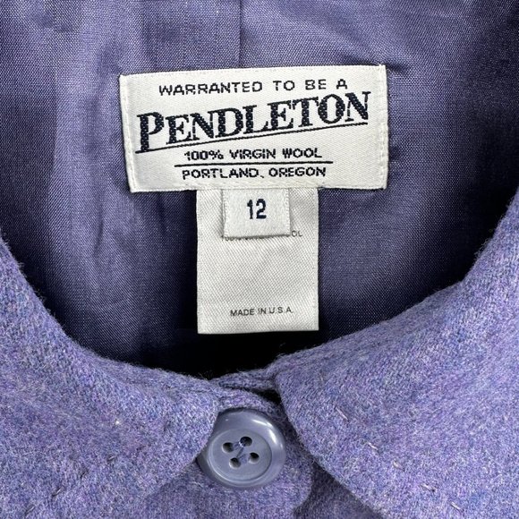 [sold] Made in USA Vintage Pendleton Purple Virgin Wool Lightweight Jacket - Picture 4 of 5